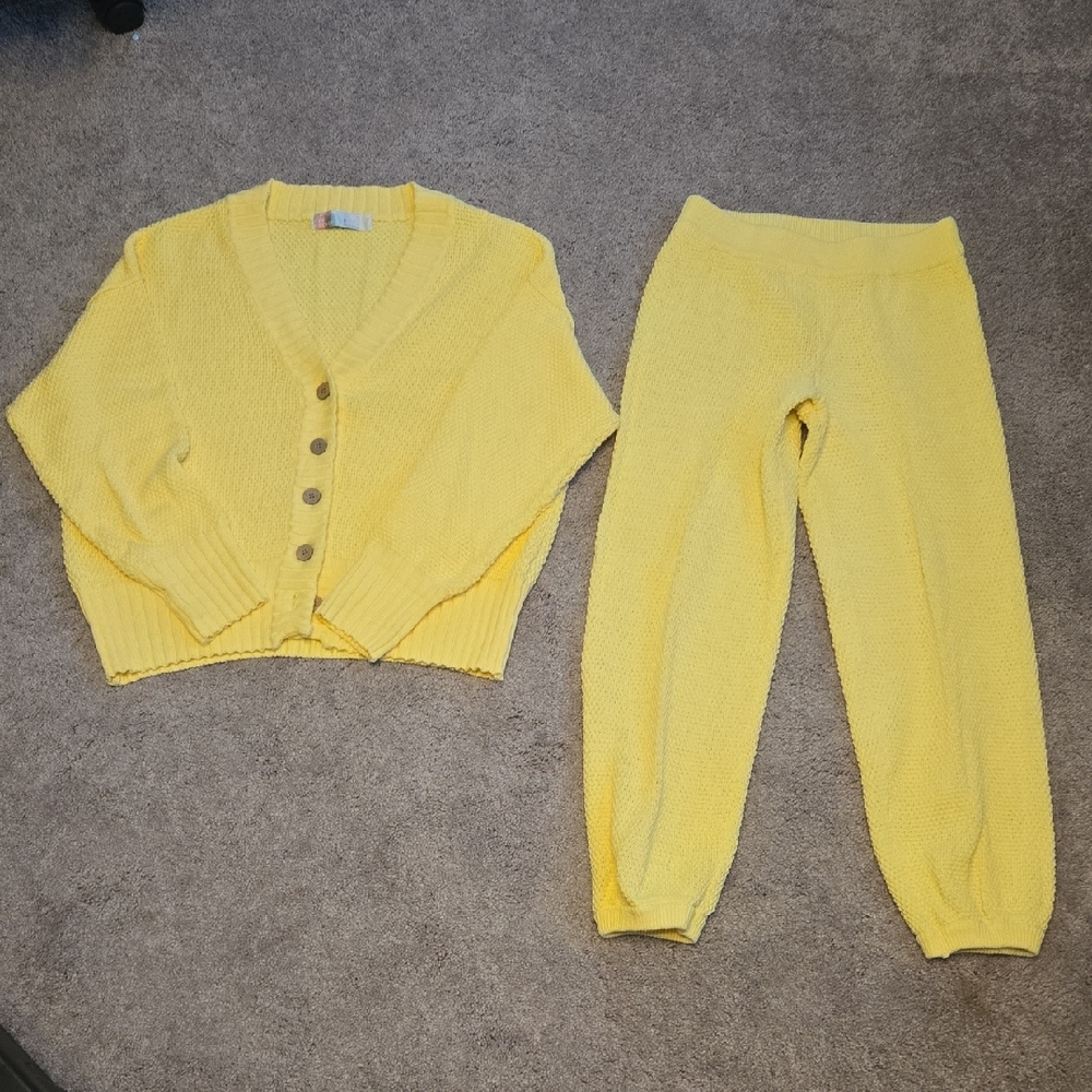 Free People Knit Cardigan and Pants Set